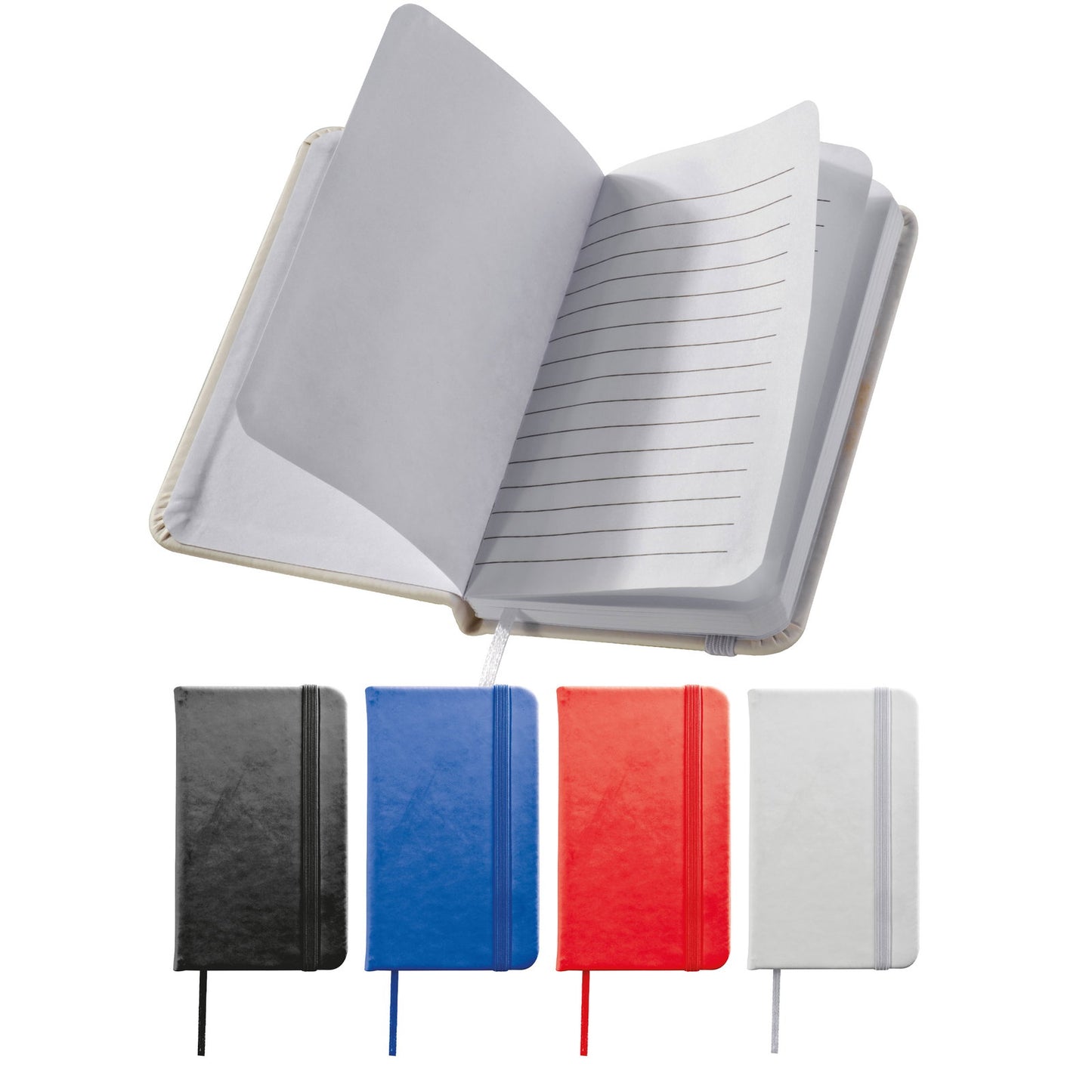 Notizbuch A6 mit Gummiband und Lesezeichen