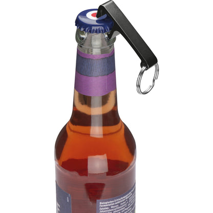 Schlüsselanhänger mit Flaschenöffner aus Aluminium