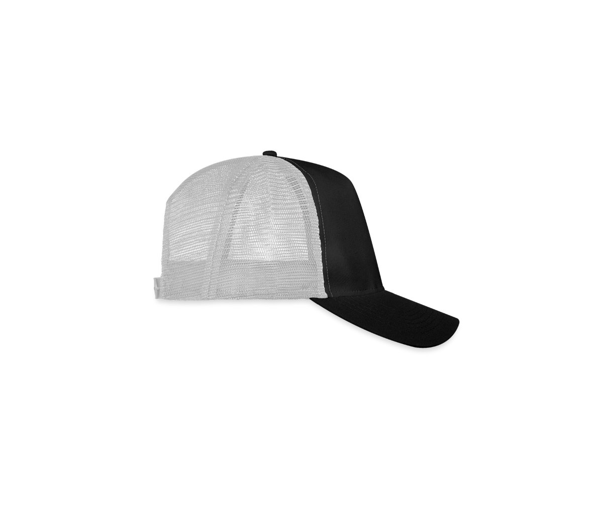 Trucker Cap Schwarz mit grauem Netz, seitlich