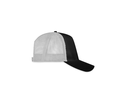 Trucker Cap Schwarz mit grauem Netz, seitlich