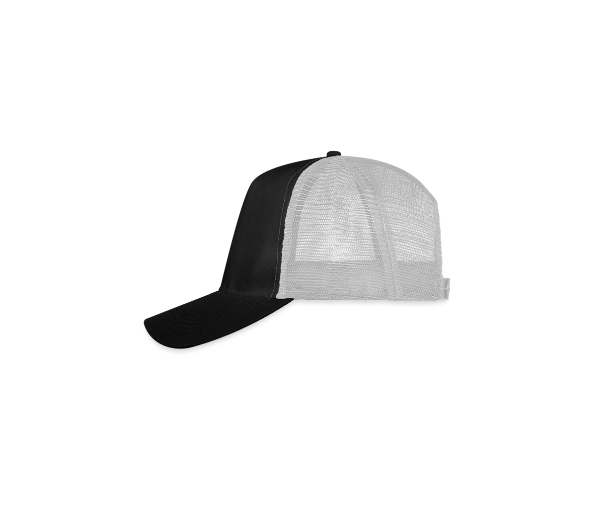 Trucker Cap Schwarz mit grauem Netz, seitlich