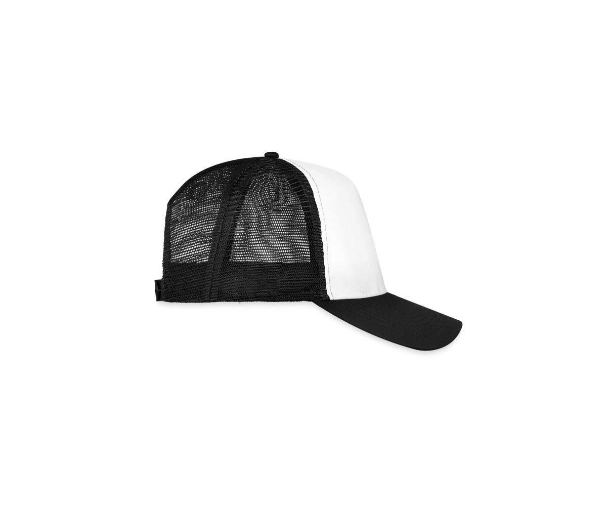 Trucker Cap Weiß/Schwarz, seitlich