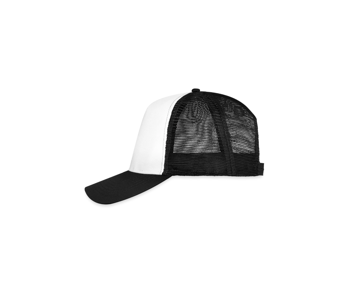 Trucker Cap Weiß/Schwarz, seitlich