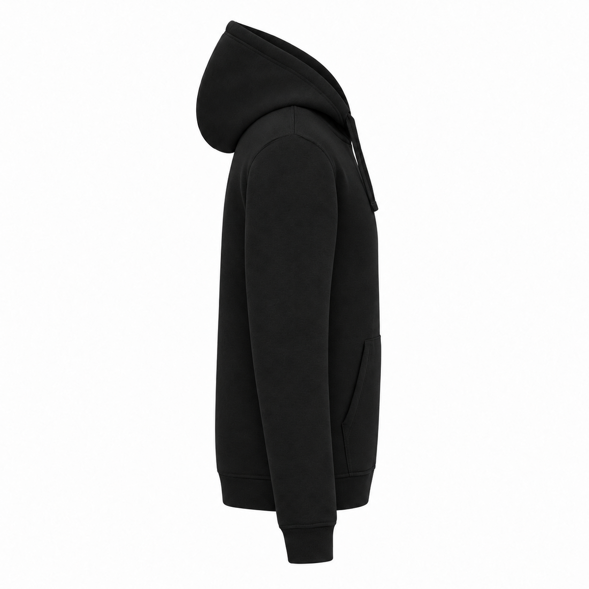 Zip-Hoodie Basic Unisex Schwarz Ärmel rechts