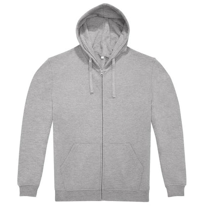 Zip-Hoodie Basic Unisex Sportgrau vorne