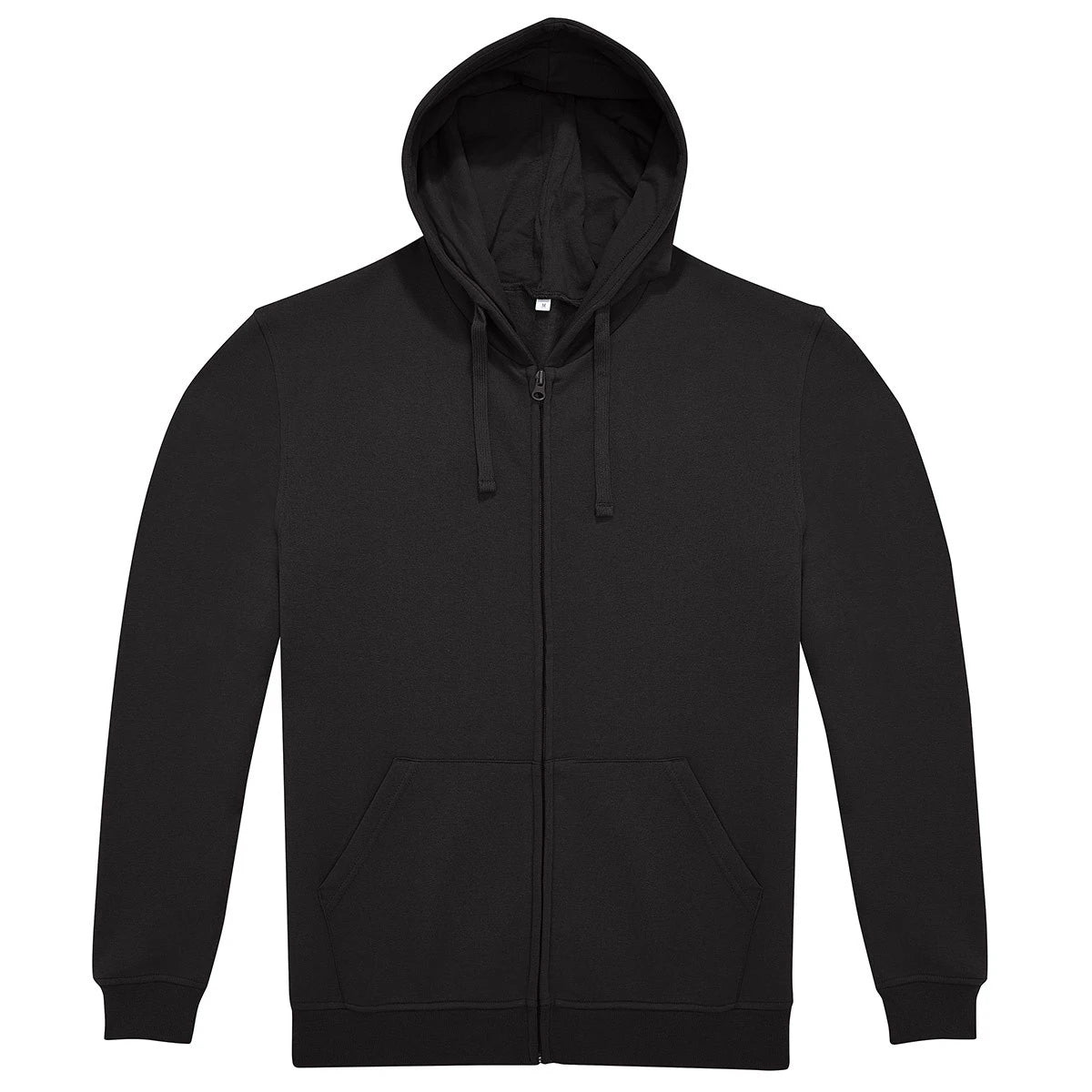 Zip-Hoodie Basic Unisex Schwarz vorne