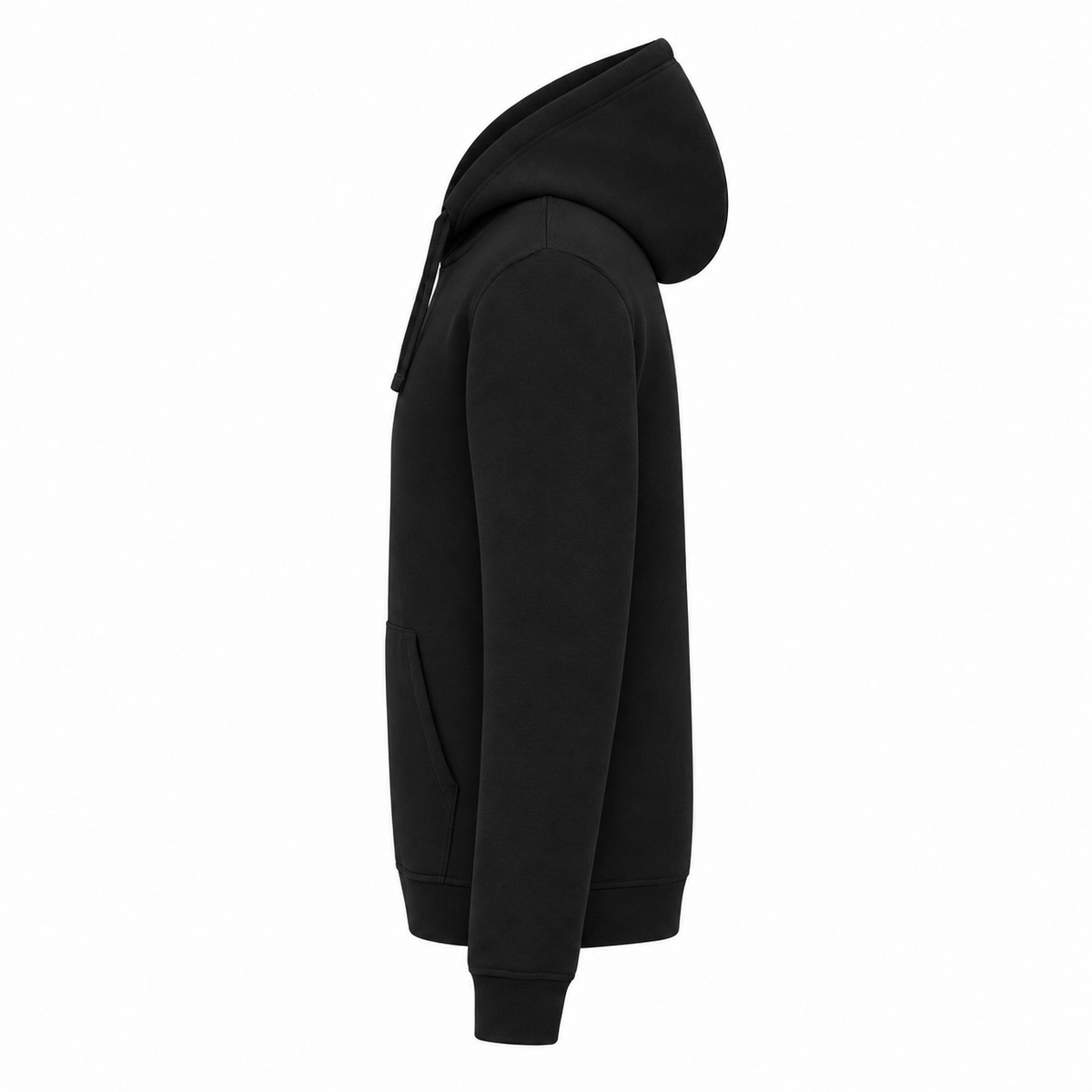 Zip-Hoodie Basic Unisex Schwarz Ärmel links