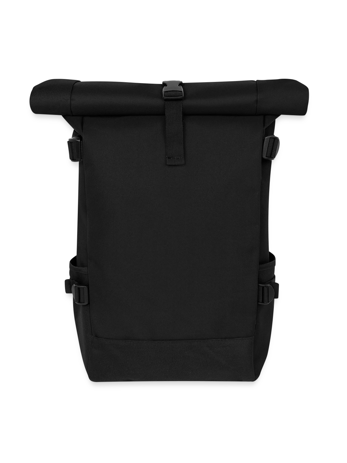 Roll-Top Rucksack in Schwarz, vorne