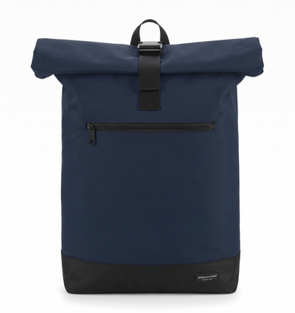 Roll-Top Rucksack in Navy, vorne