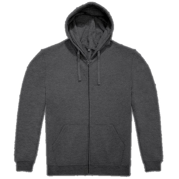 Zip-Hoodie Basic Unisex in Dunkelgrau, vorne