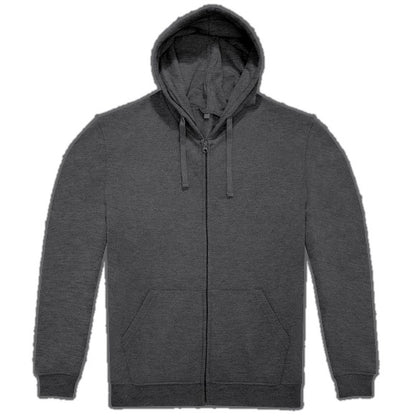 Zip-Hoodie Basic Unisex in Dunkelgrau, vorne