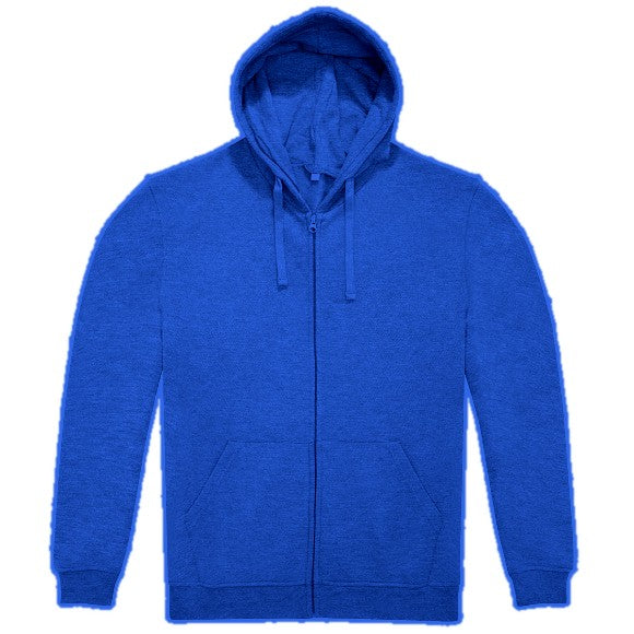Zip-Hoodie Basic Unisex in Royalblau, vorne